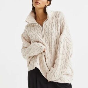 H&M Wool blend cable knit sweater - Cream
